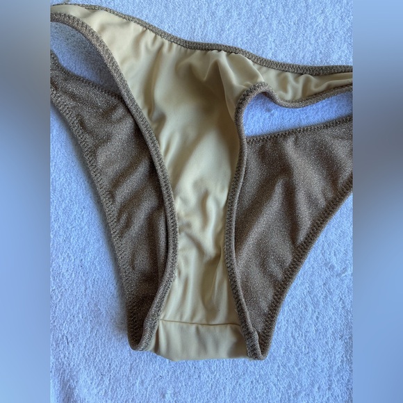 LA Hearts by PacSun Gold California Lurex Sporty Bikini Bottom - Picture 13 of 13